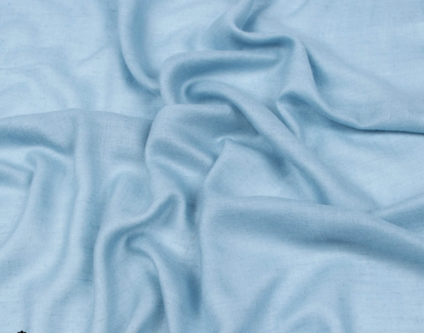 Light Grey Blue Solid Pashmina - Image 5
